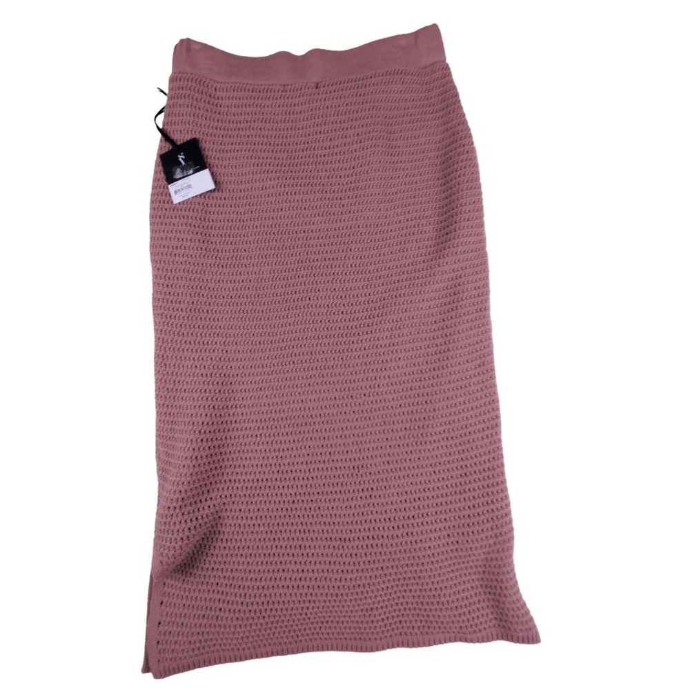 Simply Vera Dusty Rose Mauve Waffle Knit Skirt Lined  Medium NWT Cottagecore